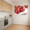 Estancia cerezas sobre fondo blanco, fruta, verano