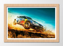 Cuadro enmarcado natural Coche Carreras Rally en Paisaje Desierto Red Bull, Azul