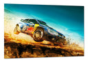 Cuadro Coche Carreras Rally en Paisaje Desierto Red Bull, Azul