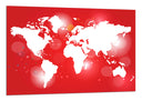 Cuadro mapamundi color rojo y blanco