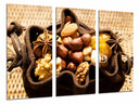 Tríptico cesto frutos secos, aperitivo