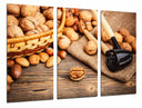 Tríptico frutos secos, nueces, cesto, aperitivo, comida