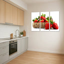 Estancia de un cesto de fresas, rojo, fruta