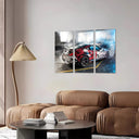 Coche Carreras Rally Nissan Mismo, Garaje con Humo