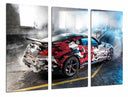 Tríptico Coche Carreras Rally Nissan Mismo, Garaje con Humo