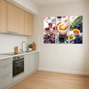 Estancia mortero lleno de especias, colores, sabores