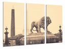 Tríptico estatua de leon, ciudad de paris, eiffel