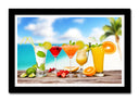 Cuadro enmarcado negro cocteles, colores, refrescante
