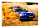 Cuadro Paisaje Desierto Nuve Arena, Coche Carreras Azul Rally