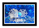 Cuadro enmarcado negro figura ciervo navidad, nieve, decoracion, animal