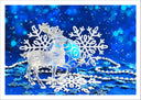 Lámina figura ciervo navidad, nieve, decoracion, animal