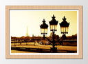Cuadro enmarcado natural paisaje ciudad color sepia, torre eiffel, paris
