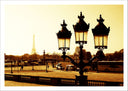Lámina paisaje ciudad color sepia, torre eiffel, paris