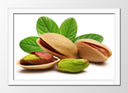 Cuadro enmarcado blanco pistachos, frutos secos, verde, aperitivo