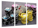 Tríptico fichas de poker, cartas