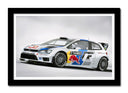 Cuadro enmarcado negro Deporte Coche Carrera Rally Volkswagen Blanco Red Bull
