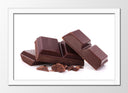 Cuadro enmarcado blanco onzas de chocolate, dulce, postre, aperitivo