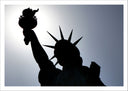 Lámina estatua de la libertat, ciudad de nueva york, silueta