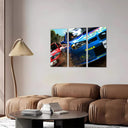 Deporte Competicion Rally Subaru, Coches Rojo y Azul
