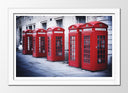 Cuadro enmarcado blanco Cabina Telefonica Roja, ciudad de londres