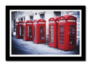 Cuadro enmarcado negro Cabina Telefonica Roja, ciudad de londres