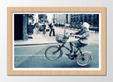Cuadro enmarcado natural Hipster Original Anciana Bicibleta Vintage, Blanco y Negro