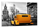 Cuadro Coche Clasico Amarillo, vintage, ciudad de londres