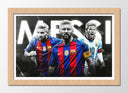 Cuadro enmarcado natural Futbol, Messi, Barcelona