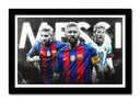 Cuadro enmarcado negro Futbol, Messi, Barcelona