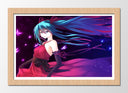 Cuadro enmarcado natural Imagen anime, mujer con vestido rojo sobre fondo oscuro