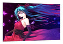 Cuadro Imagen anime, mujer con vestido rojo sobre fondo oscuro