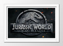 Cuadro enmarcado blanco jurassic parck, dinosaurios