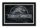 Cuadro enmarcado negro jurassic parck, dinosaurios
