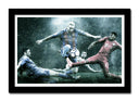Cuadro enmarcado negro futbol leo messi , sergio ramos, partido