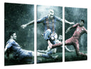 Tríptico futbol leo messi , sergio ramos, partido