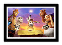 Cuadro enmarcado negro pelicula infantil, Se armo el Belen, animales, navidad, animacion