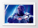 Cuadro enmarcado blanco marvel, iron patriot, iron man, superheroe