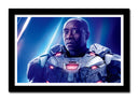 Cuadro enmarcado negro marvel, iron patriot, iron man, superheroe