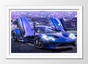 Cuadro enmarcado blanco ford Gt40 ,morado,atardecer