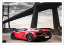 Lámina lamborghini aventador, rojo y negro