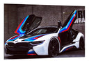 Cuadro BMW i8,azul blanco y rojo
