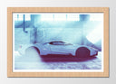 Cuadro enmarcado natural ford Gt40 ,blanco,garaje