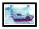 Cuadro enmarcado negro ford Gt40 ,blanco,garaje