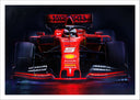 Lámina Formula 1, Ferrari SF90 2019, Sebastian Vettel, Charles Leclerc