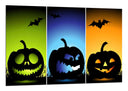 Cuadro imagen halloween, siluetas de calabaza, colores