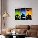 Estancia imagen halloween, siluetas de calabaza, colores