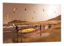 Cuadro windsurf en la playa, deporte, vela, atardecer, tonos calidos