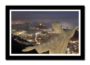 Cuadro enmarcado negro Cristo Redentor, Río de Janeiro, Jesús de Nazaret, Noche, 7 maravillas del mundo