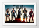 Cuadro enmarcado blanco Marvel, Stan Lee, Súper Héroes, Aquaman, Batman