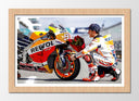 Cuadro enmarcado natural Moto Gp, Marck Marquez, Moto, flores, Repsol